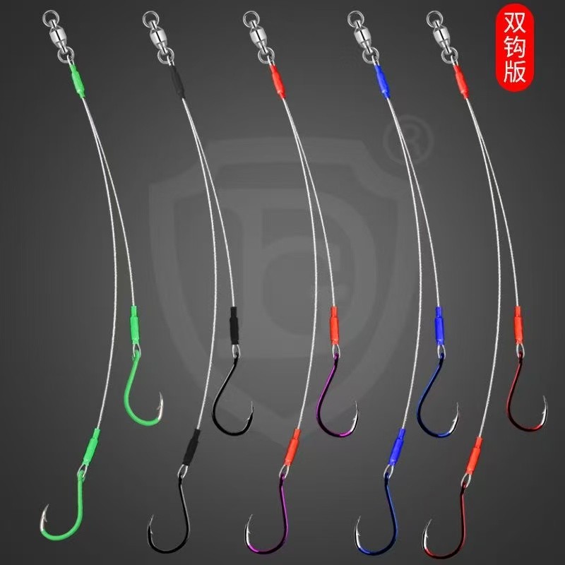 Pre-tied Steel Wire Leader Fishing Hooks